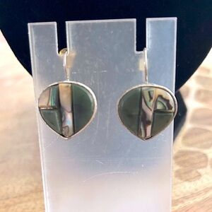 Vintage Abalone‎ Shell silver Earrings